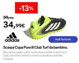 Decathlon adidas Scarpa Copa Pure III Club Turf da bambino offerta