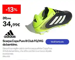 Decathlon adidas Scarpa Copa Pure III Club FG/MG da bambino offerta