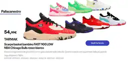 Decathlon TARMAK Scarpe basket bambino FAST 900 LOW NBA Chicago Bulls rosso-bianco offerta