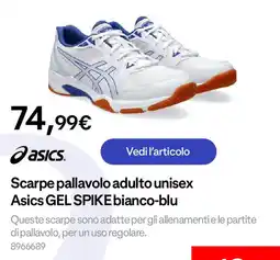 Decathlon Scarpe pallavolo adulto unisex Asics GEL SPIKE bianco-blu offerta