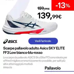 Decathlon Scarpe pallavolo adulto Asics SKY ELITE FF3 Low bianco-blu-rosso offerta
