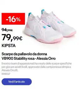 Decathlon KIPSTA Scarpe da pallavolo da donna VB900 Stability rosa - Alessia Orro offerta