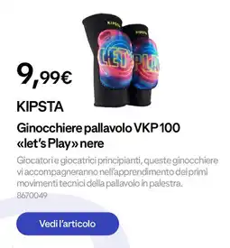 Decathlon KIPST Ginocchiere pallavolo VKP 100 let's Play nere offerta