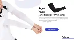 Decathlon ALLSIX Manicotti pallavolo 500 neri/bianchi offerta