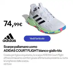 Decathlon Scarpe pallamano uomo ADIDAS COURT FLIGHT bianco-giallo-blu offerta