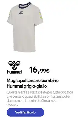 Decathlon Maglia pallamano bambino Hummel grigio-giallo offerta