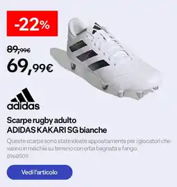 Decathlon Scarpe rugby adulto ADIDAS KAKARI SG bianche offerta