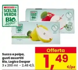 Interspar Succo e polpa, gusti assortiti Bio, Logico Despar offerta