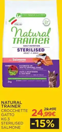 Arcaplanet Natural trainer crocchette gatto sterilised salmone offerta