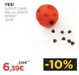 Arcaplanet Yes! gioco cane palla snack rosso 10CM offerta