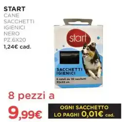 Arcaplanet Start cane sacchetti igienici nero pz.6x20 offerta