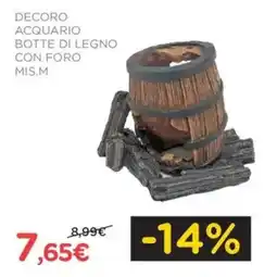 Arcaplanet Decoro acquario botte di legno con foro mis.m offerta