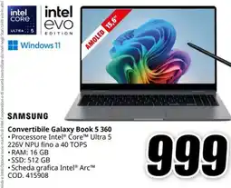 MediaWorld SAMSUNG Convertibile Galaxy Book 5 360 offerta