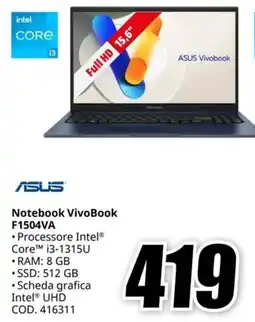 MediaWorld ASUS Notebook VivoBook F1504VA offerta