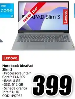 MediaWorld LENOVO Notebook IdeaPad Slim 3 offerta