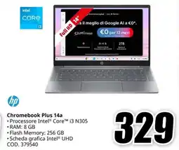 MediaWorld HP Chromebook Plus 14a offerta