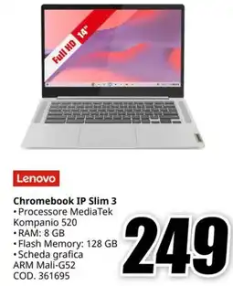 MediaWorld LENOVO Chromebook IP Slim 3 offerta