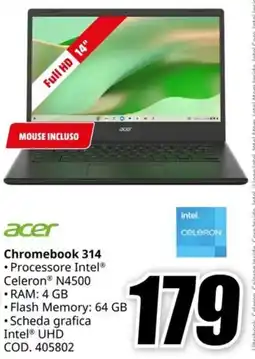 MediaWorld ACER Chromebook 314 offerta
