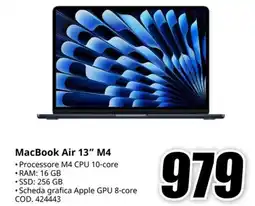 MediaWorld MacBook Air 13" M4 offerta