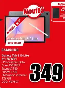 MediaWorld SAMSUNG Galaxy Tab S10 Lite 6+128 WiFi offerta