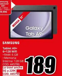 MediaWorld SAMSUNG Tablet A9+ 6+128 Wifi offerta