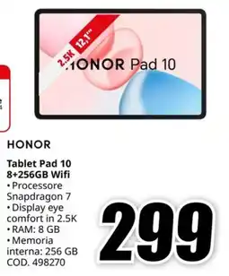 MediaWorld HONOR Tablet Pad 10 8+256GB Wifi offerta
