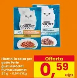 Interspar Filettini in salsa per gatto Perle gusti assortiti Purina Gourmet offerta