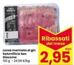 Interspar Lonza marinata al gin Salumificio San Giacomo offerta