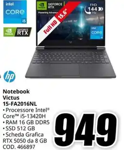 MediaWorld HP Notebook Victus 15-FA2016NL offerta