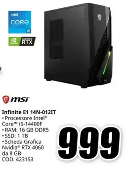 MediaWorld MSI Infinite E1 14N-012IT offerta