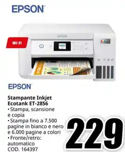 MediaWorld EPSON Stampante Inkjet Ecotank ET-2856 offerta