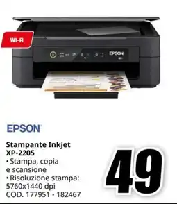 MediaWorld EPSON Stampante Inkjet XP-2205 offerta