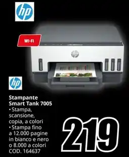 MediaWorld HP Stampante Smart Tank 7005 offerta