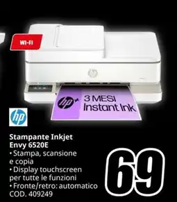 MediaWorld HP Stampante Inkjet Envy 6520E offerta
