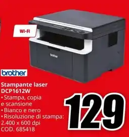 MediaWorld BROTHER Stampante laser DCP1612W offerta