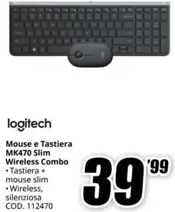 MediaWorld LOGITECH Mouse e Tastiera MK470 Slim Wireless Combo offerta