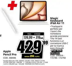 MediaWorld Magic Keyboard iPad Air 11 offerta