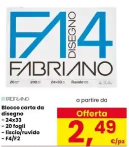 Interspar Blocco carta da disegno FABRIANO offerta