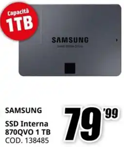 MediaWorld SAMSUNG SSD Interna 870QVO 1 TB offerta