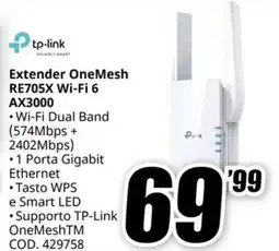 MediaWorld TP-LINK Extender OneMesh RE705X Wi-Fi 6 AX3000 offerta