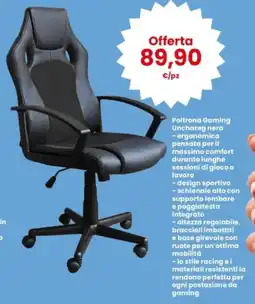 Interspar Poltrona Gaming Unchareg nera offerta