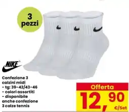 Interspar NIKE Confezione 3 calzini midi offerta