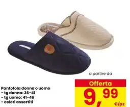Interspar Pantofola donna o uomo offerta