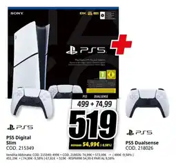MediaWorld PS5 Digital slim + dualsense offerta