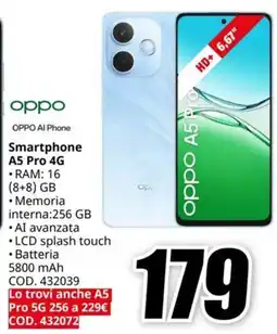 MediaWorld OPPO AI Phone Smartphone A5 Pro 4G offerta