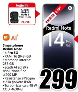 MediaWorld Smartphone REDMI Note 14 Pro 5G offerta