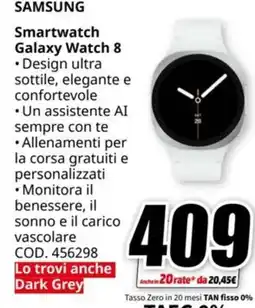 MediaWorld SAMSUNG Smartwatch Galaxy Watch 8 offerta