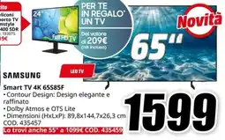 MediaWorld SAMSUNG Smart TV 4K 65S85F offerta
