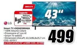 MediaWorld LG Smart TV 43QNED80A6A offerta