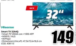 MediaWorld HISENSE Smart TV 32A4Q offerta
